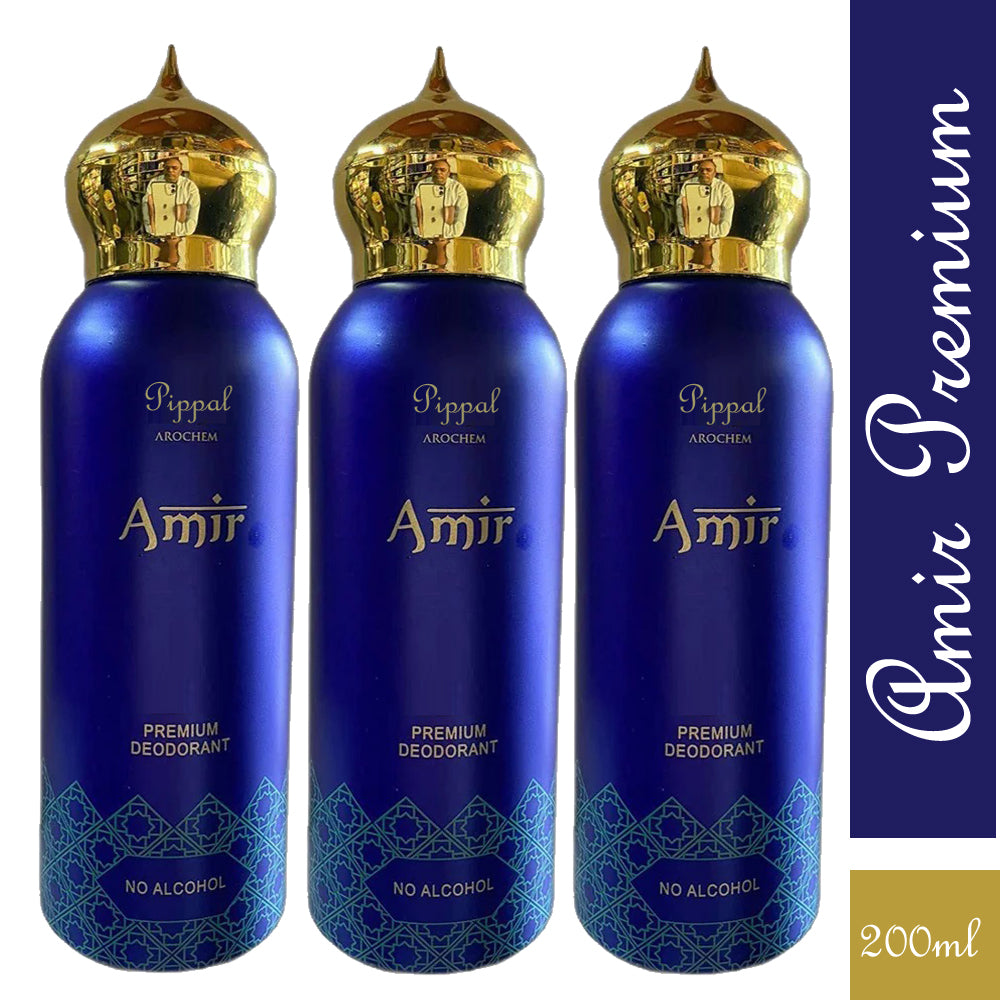 AMIR PREMIUM DEODORANT No Alcohol 200 Ml (Pack of 3)